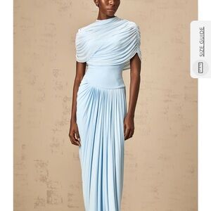 Elegant Long Sleeve Blue Dress